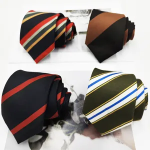 Classic striped men's necktie set for business formal and casual suit wear, stylish 8cm width.