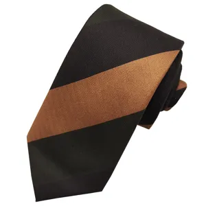 Classic men's diagonal stripe necktie with herringbone texture for business and casual wear.
