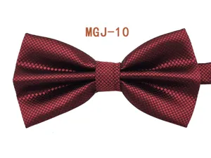 Farfallina da uomo bordeaux con elegante motivo a quadri, perfetta per matrimoni formali.
