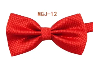 Dettaglio farfallino rosso, classica trama a griglia, elegante accessorio uomo chic