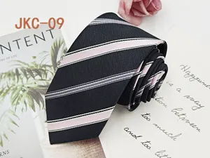 Fashion JK uniform striped necktie, 7cm handmade casual jacquard tie for daily wear.