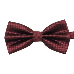Farfallina classica bordeaux da uomo con motivo a griglia, elegante per matrimoni.