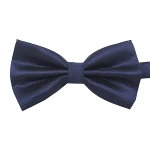 Farfalla uomo blu navy tinta unita strutturata per matrimonio formale papillon nuovo