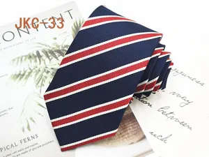 Classic navy striped necktie for JK uniform, stylish 7cm handmade casual striped tie accessory.