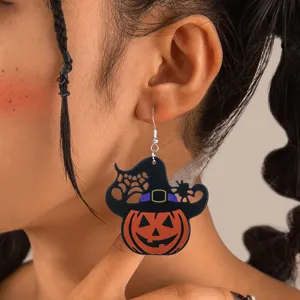 Halloween Kürbis Hexenhut Acryl Ohrringe süße festliche Party Schmuck Geschenke