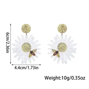 Akrylblume Biene Ohrringe süße Gänseblümchen Statement Schmuck für Damen Party Geschenke