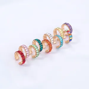Bunte Strass Ohrklemmen Set, Vintage Clip-on Ohrringe für Damen ohne Ohrlöcher Mode.