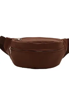 Sac banane décontracté marron sac de poitrine vintage sac bandoulière de sport léger pour unisexe
