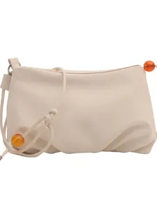 Bolso de hombro plisado minimalista para mujer, elegante bolso cruzado con cuentas de ámbar.