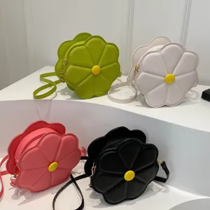 Chique bloemen schoudertas voor dames, trendy mini ronde tas, stijlvolle zomertas.