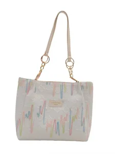 Bolso tote de gran capacidad casual para mujer bolso de hombro de lona elegante.
