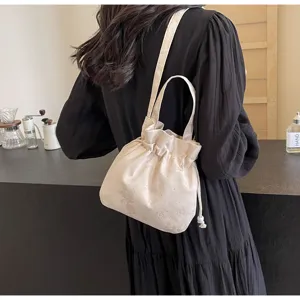 Borsa a secchiello stile cinese Hanfu da donna tracolla spalla accessorio chic