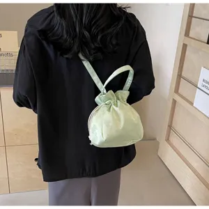 Borsa a secchiello verde in raso stile cinese Hanfu, tracolla vintage per donne alla moda.