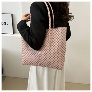 Ροζ Τσάντα Tote Monogram Μεγάλης Χωρητικότητας Τσάντα Ώμου Γυναικεία Μόδας Χειρός