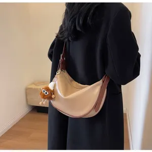 Stylische Kontrast Farbe Achsel Schultertasche Retro Dumpling Hobo Tasche fuer Damen