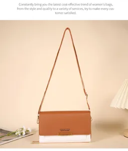 ENDAYCON sac à bandoulière pour femme détails, design contrasté élégant avec portefeuille.