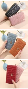 Portafoglio donna lungo con zip trapuntato in ecopelle portacarte elegante e pratico