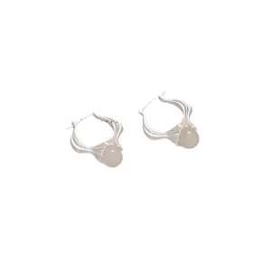 Bohemian Natural Stone Tassel Earrings Copper Silver Plated Elegant Long Drop Earrings Vacation Jewelry Gift For Women