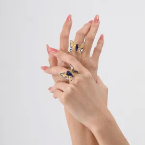Handcrafted glass butterfly ring detail showcasing exquisite craftsmanship and unique design.