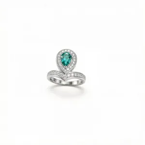 S925 Sterling Silber Tropfen Paraiba Turmalin Ring V-Form Modischer Damenschmuck