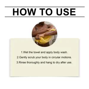 Instrucciones paso a paso para usar la esponja de baño exfoliante amarilla