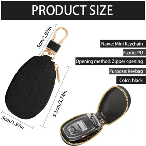 Kleiner PU-Leder Autoschlüssel-Etui mit Reißverschluss, tragbarer Schlüsselhalter und Organizer.