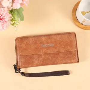 Heren Lange Portemonnee PU Leer Grote Capaciteit Zakelijke Kaarthouder Muntzakje Vintage Polsbandtas Rits Clutch Organizer