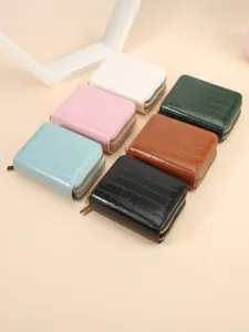 Portamonete e porta carte con doppia cerniera e motivo coccodrillo multicolore donna.