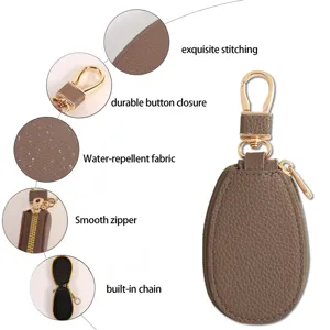 Mini Autoschlüssel Etui mit glattem Reißverschluss und wasserabweisendem Stoff für den Alltag.