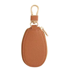 Mini PU Leder Auto Schlüsseltasche Mode Einfarbig Schlüsselbund Tasche Multi Funktion Reißverschluss Etui Münze Karte Beutel Für Herren Damen