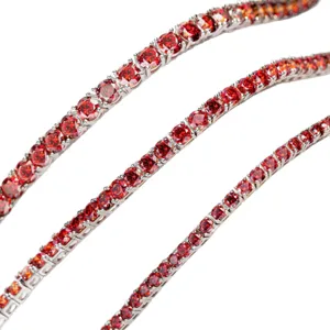 Bracciale tennis in argento 925 con moissanite colorata da donna, gioiello elegante chic.