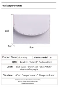 Minimalistische PU lederen kaarthouder clutch tas met compact formaat en handige vakken voor kaarten