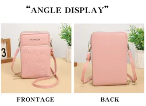 Borsa a tracolla trapuntata rosa donna borsa telefono mini borsa spalla zip multistrato