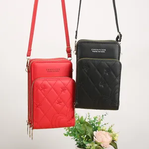 Borsa a tracolla moda donna borsa telefono piccola borsa a spalla con cerniera mini