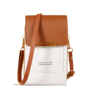 Bolso Bandolera Movil PU Cuero Mujer Pequeña Bolsa Hombro Casual Moda Nuevo Top