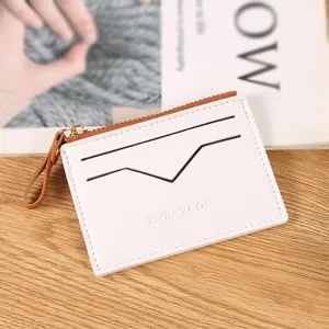 Women PVC Zipper Card Holder Slim Multi Slot Wallet Minimalist Credit Card Case ID Card Pouch Business Card Holder Coin Purse