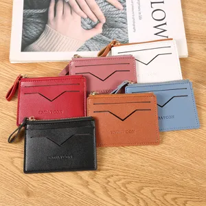 Women zipper card holder coin purse multi slot wallet compact credit card case organizer