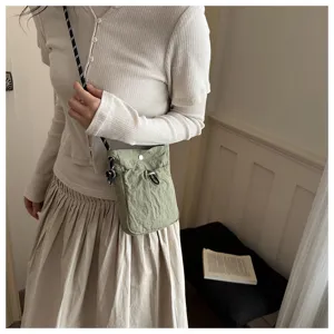 Μικρή τσάντα χιαστί από καμβά για γυναίκες, casual τσαντάκι κινητού τηλεφώνου με λουράκι.