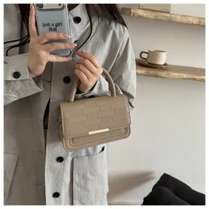 Sac à bandoulière vintage à carreaux kaki pour femme, sac fourre-tout chic et décontracté