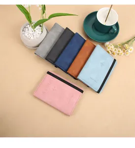 PU leather passport cover RFID travel wallet holder with elastic band multi-color