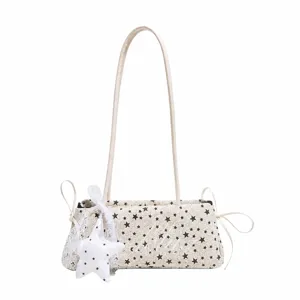Borsa a spalla con stampa a stelle stile coreano da donna, elegante borsa retrò.