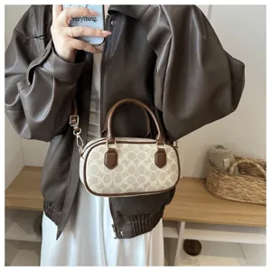 Retro pillow handbag vintage style bowling shoulder bag casual chic design daily accessory