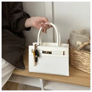 Damen Mode lässige Handtasche weiß Umhängetasche Pendler kleine quadratische Tasche Herbst Neu