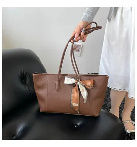 2026 Autunno Retro Borsa Shopper in Pelle PU Moda Casual Borsa a Tracolla da Donna