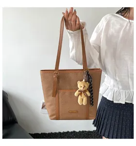 Mujer gran capacidad bolso tote otoño nueva moda casual hombro retro bolso de mano