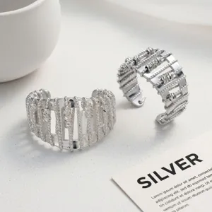 Anello Regolabile Aperto in Rame con Avvolgimento di Perline a Mano per Donna Argento Oro Galvanizzato Strass Lusso Design Gioielli
