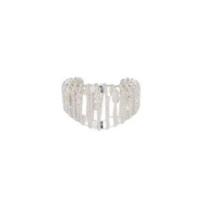 Anello aperto regolabile in argento 925 placcato rame, design di nicchia unico e alla moda.