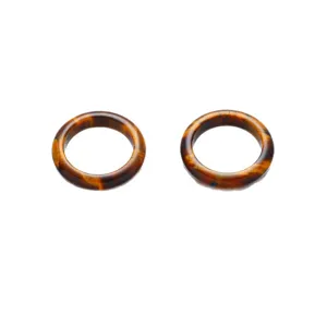 European American Fashion Natural Stone Ring For Women Tiger Eye Malachite Agate Lapis Lazuli Copper Gold Plated Finger Ring Jewelry