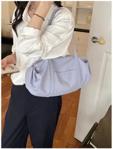 Korean style casual lightweight large capacity shoulder tote bag for travel and gym use.