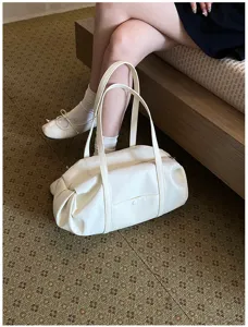 Korean style lightweight casual shoulder bag, large capacity daily travel tote handbag for women.